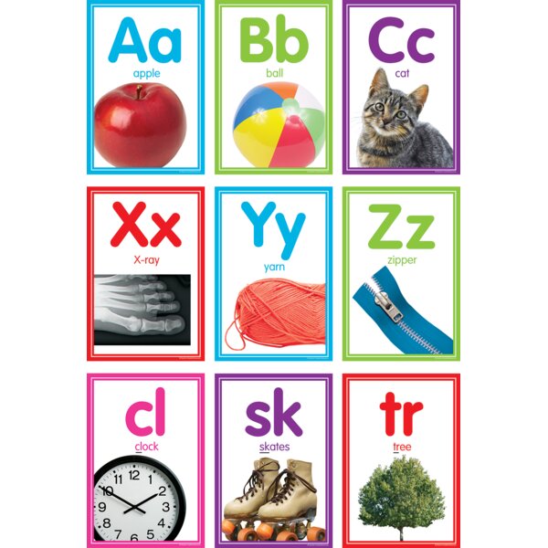 TCR8798 Colorful Photo Alphabet Cards Bulletin Board Image