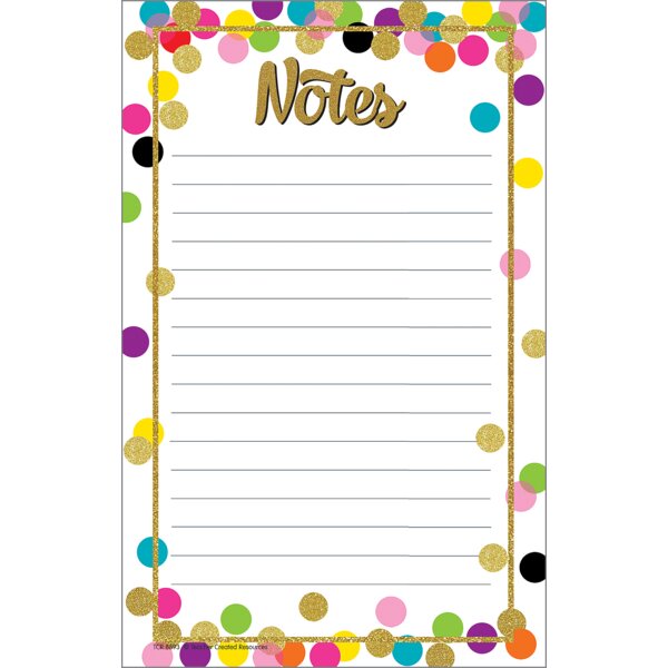 TCR8893 Confetti Notepad Image