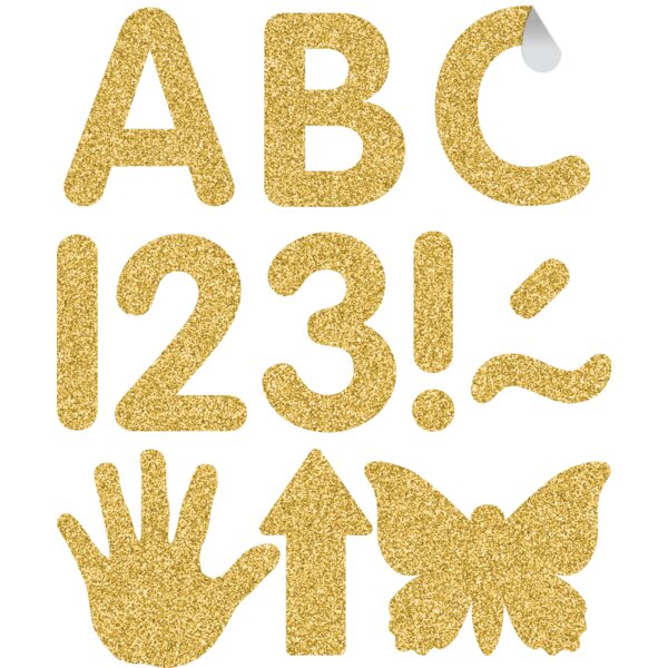 TCR9648 Gold Glitz 2" Classic Self-Adhesive Letters Uppercase Image