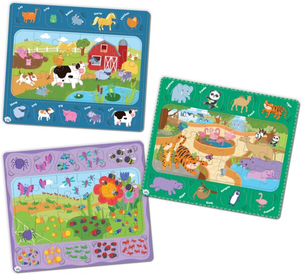 TCR10591 Wiggle Brain Tray Puzzles: Animals at Play Image