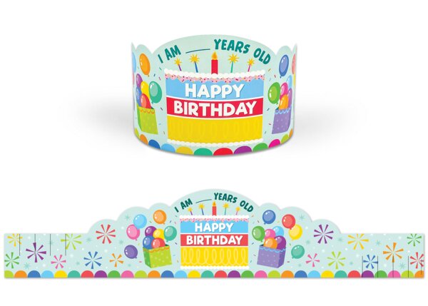 TCR1212 Colorful Happy Birthday Crowns Image