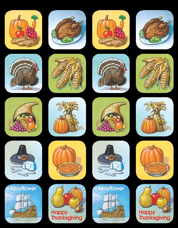 TCR1255 Thanksgiving Stickers Image