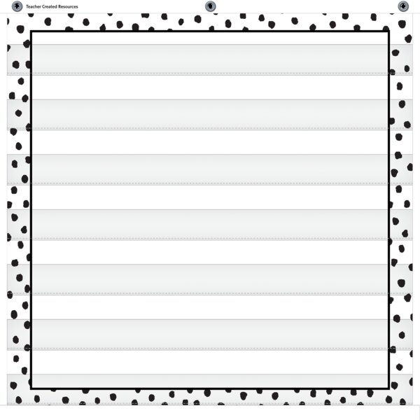 TCR20103 Black Painted Dots on White 7 Pocket Chart Image