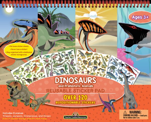 TCR20116 Dinosaurs and Prehistoric Animals Reusable Sticker Pad Image