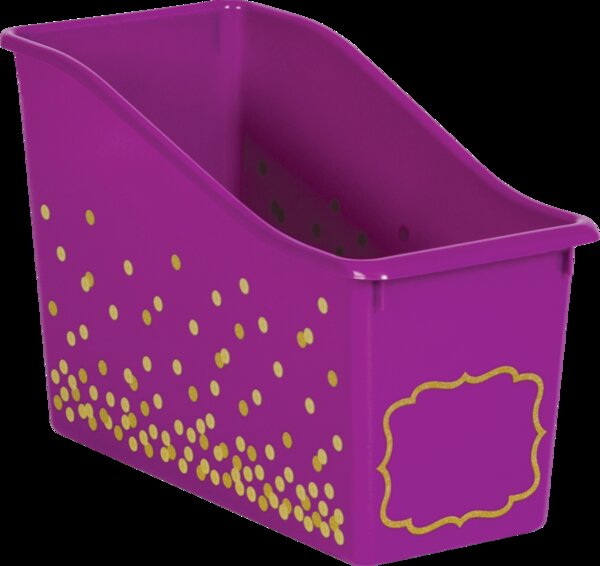 TCR20339 Purple Confetti Plastic Book Bin Image