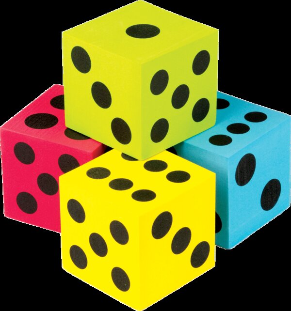 TCR20810 Colorful Jumbo Dice 4-Pack Image