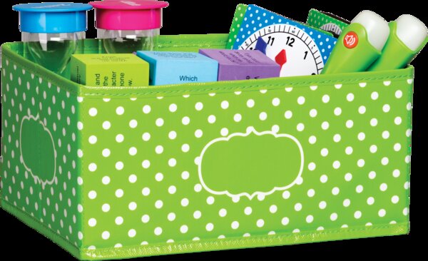 TCR20818 Lime Polka Dots Small Storage Bin Image