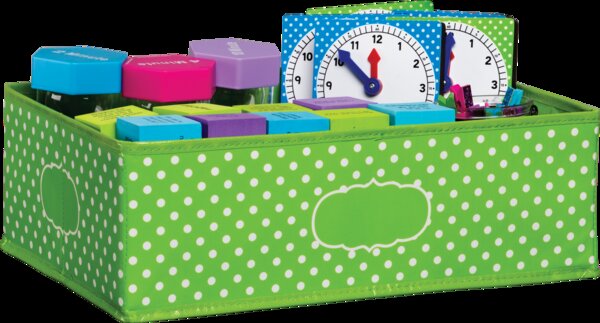 TCR20819 Lime Polka Dots Storage Bin Image