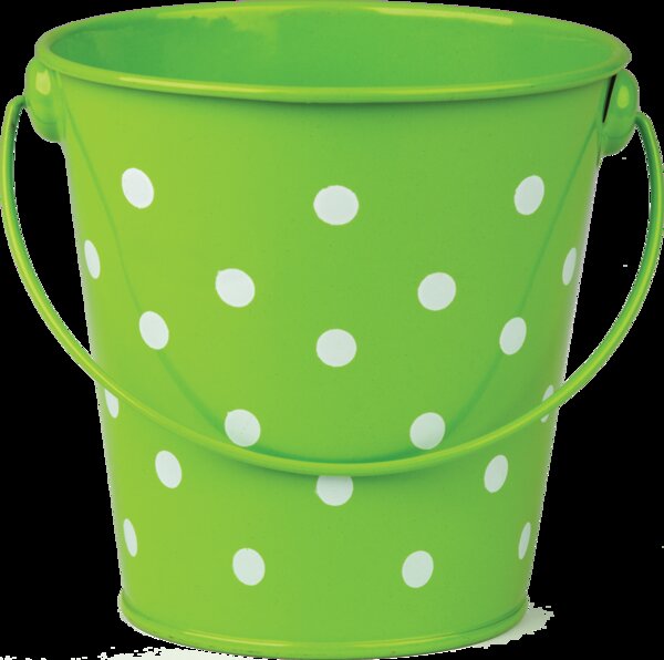 TCR20824 Lime Polka Dots Bucket Image