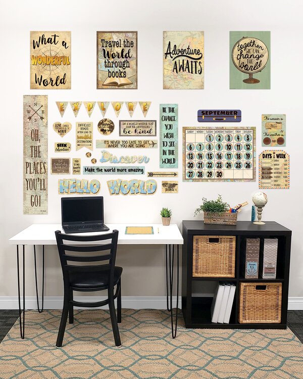 TCR2088545 Classroom at Home Decor Kit: Travel the Map Image