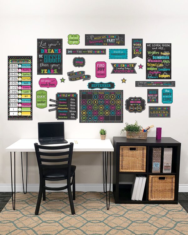 TCR2088548 Classroom at Home Decor Kit: Chalkboard Brights Image