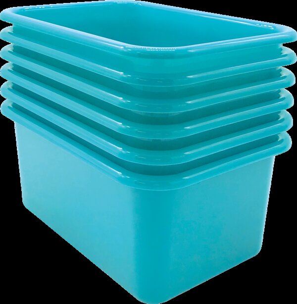 TCR2088573 Teal Small Plastic Storage Bin 6 Pack Image