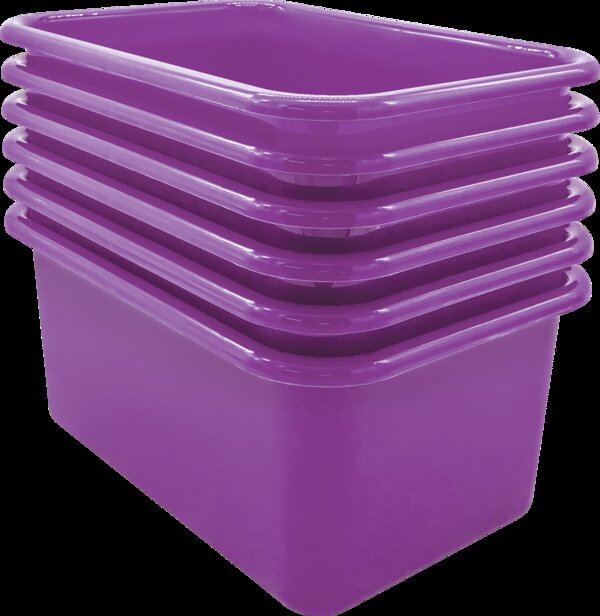 TCR2088575 Purple Small Plastic Storage Bin 6 Pack Image