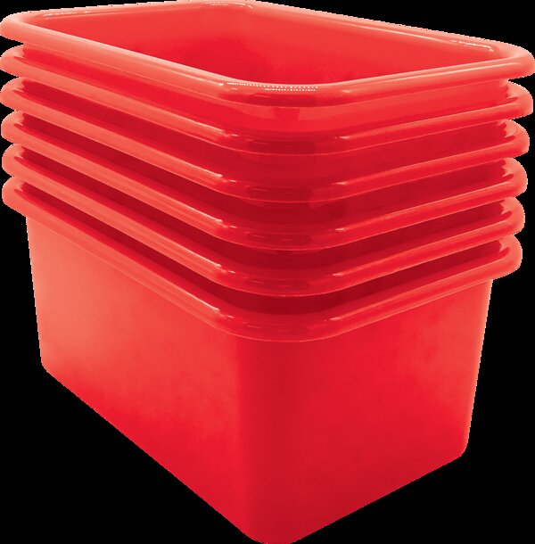 TCR2088577 Red Small Plastic Storage Bin 6 Pack Image