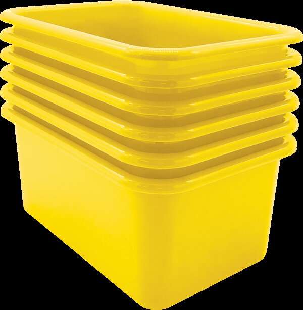 TCR2088578 Yellow Small Plastic Storage Bin 6 Pack Image