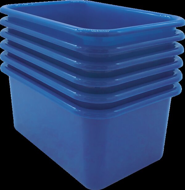 TCR2088579 Blue Small Plastic Storage Bin 6 Pack Image