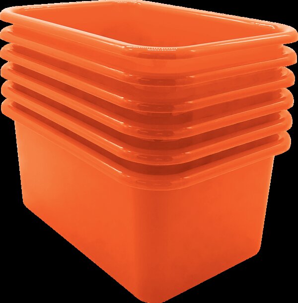 TCR2088580 Orange Small Plastic Storage Bin 6 Pack Image