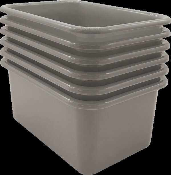 TCR2088581 Gray Small Plastic Storage Bin 6 Pack Image