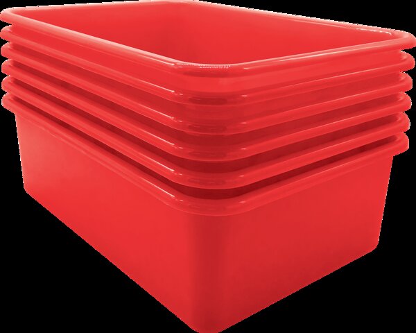 TCR2088590 Red Large Plastic Storage Bin 6 Pack Image