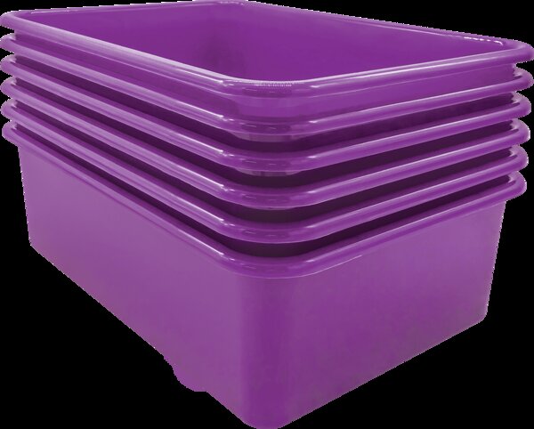 TCR2088591 Purple Large Plastic Storage Bin 6 Pack Image