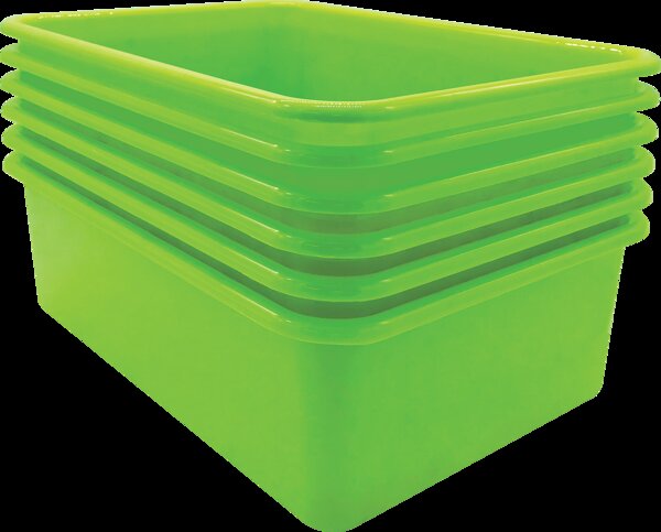 TCR2088595 Lime Large Plastic Storage Bin 6 pack Image