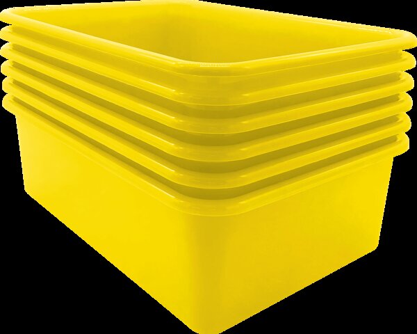 TCR2088596 Yellow Large Plastic Storage Bin 6 Pack Image