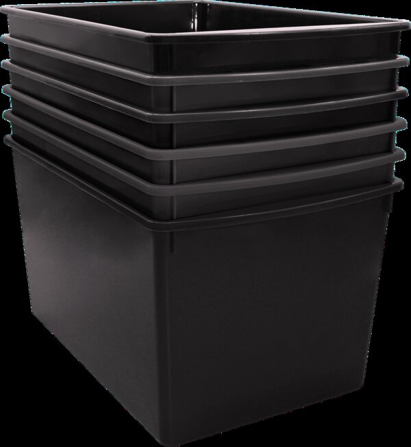 TCR2088609 Black Plastic Multi-Purpse Bin 6 Pack Image