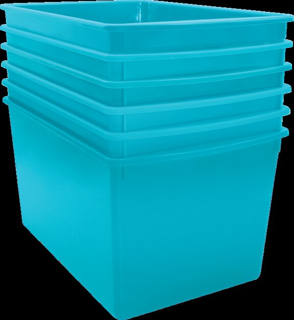 TCR2088610 Teal Plastic Multi-Purpose Bin 6 Pack Image