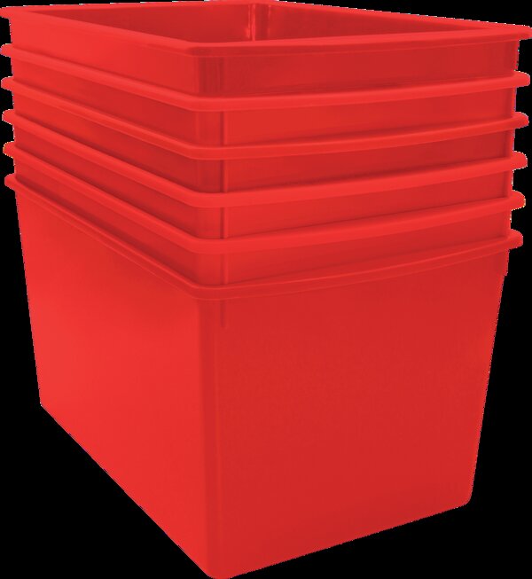 TCR2088614 Red Plastic Multi-Purpose Bin 6 Pack Image