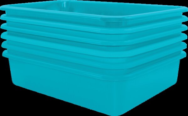 TCR2088617 Teal Large Plastic Letter Tray 6 Pack Image