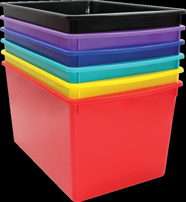 TCR2088639 Bold Colors Plastic Multi-Purpose Bins Set of 6 Image