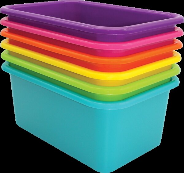 TCR2088640 Brights Small Plastic Storage Bins Set of 6 Image