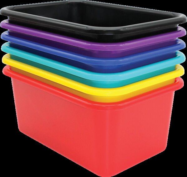 TCR2088641 Bold Colors Small Plastic Storage Bins Set of 6 Image