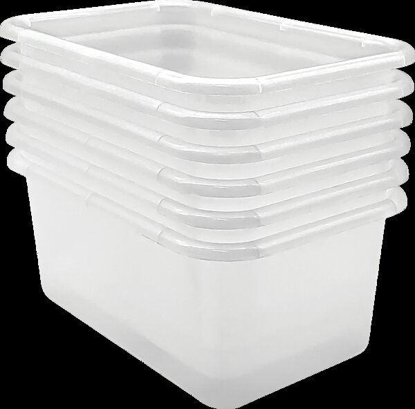 TCR2088677 Clear Small Plastic Storage Bin 6 Pack Image