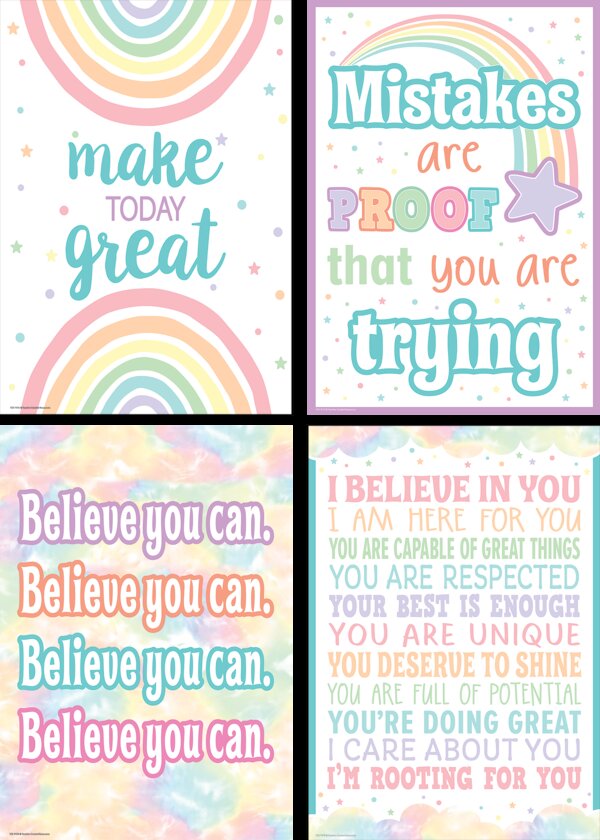 TCR2088703 Pastel Pop Positive Poster Set (4) Image