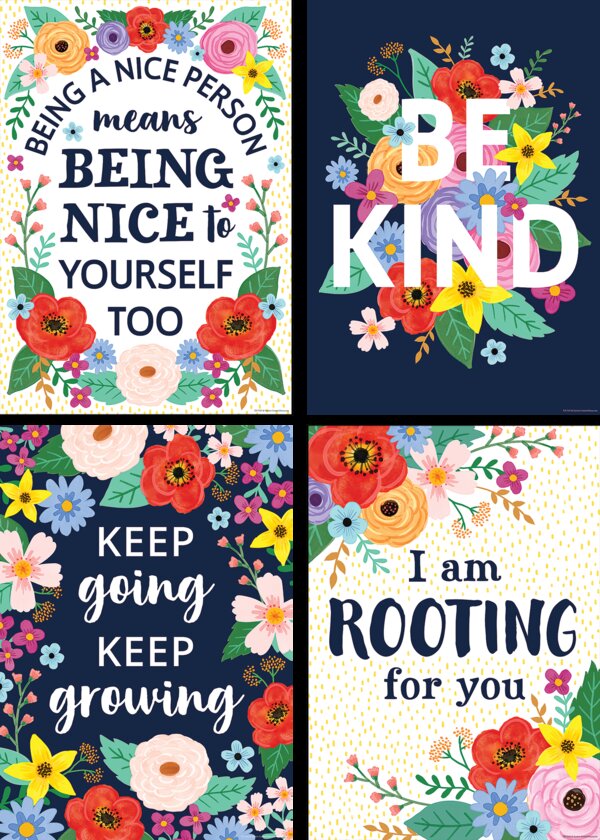 TCR2088705 Wildflowers Positive Poster Set (4) Image