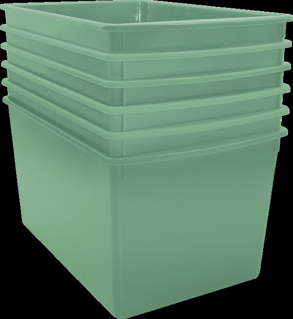 TCR2088720 Eucalyptus Green Plastic Multi-Purpose Bin 6-Pack Image