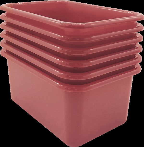 TCR2088753 Deep Rose Small Plastic Storage Bin 6-Pack Image