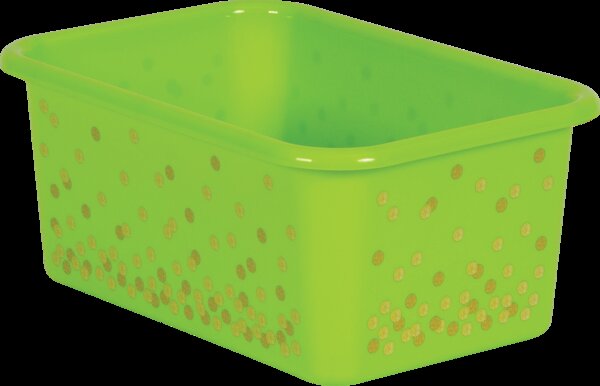 TCR20890 Lime Confetti Small Plastic Storage Bin Image