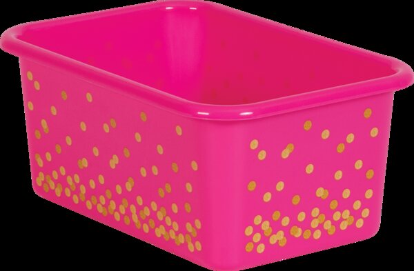 TCR20891 Pink Confetti Small Plastic Storage Bin Image