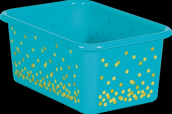 TCR20893 Teal Confetti Small Plastic Storage Bin Image