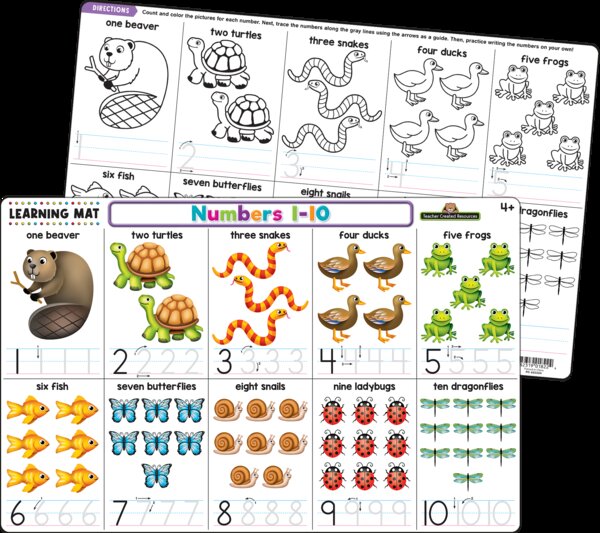 TCR21015 Numbers 1-10 Learning Mat Image