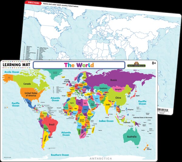 TCR21020 The World Map Learning Mat Image