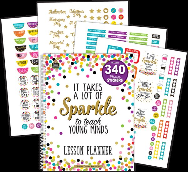 TCR2152 Confetti Lesson Planner with stickers Image