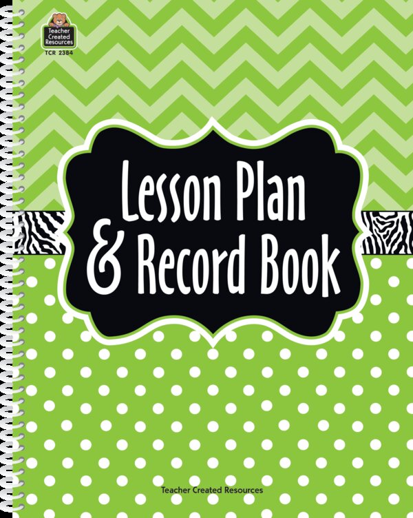 TCR2384 Lime Chevrons and Dots Lesson Plan & Record Book Image