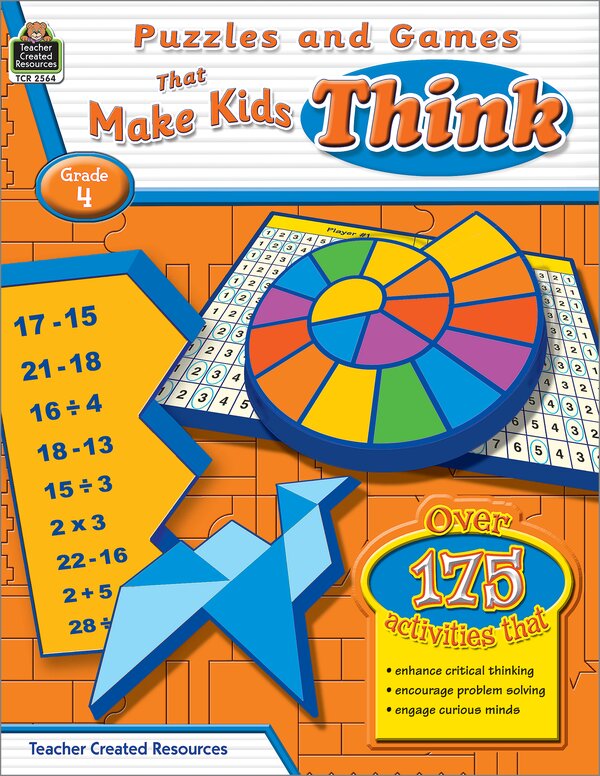 TCR2564 Puzzles and Games that Make Kids Think Grade 4 Image