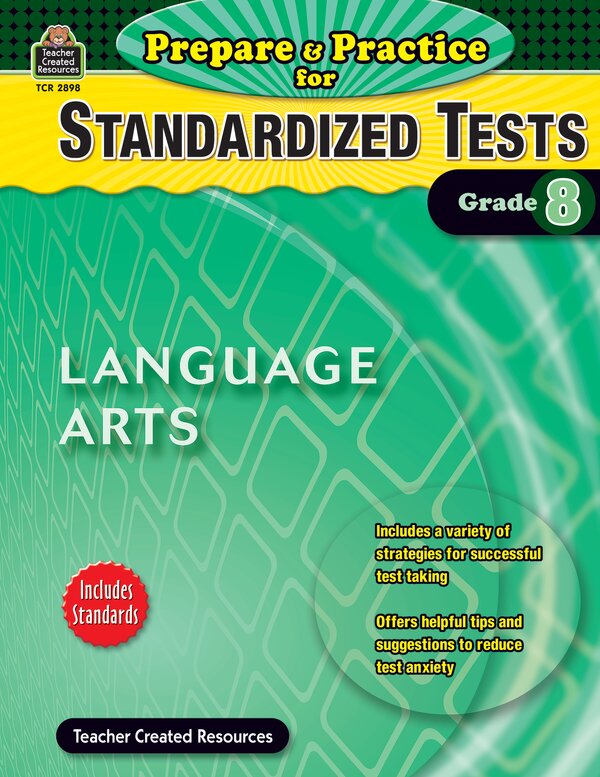 TCR2898 Prepare & Practice for Standardized Tests: Lang Arts Grade 8 Image