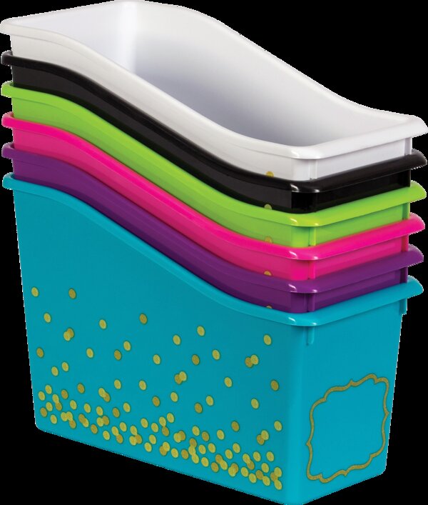 TCR32234 Assorted Confetti Book Bins Set 6-Pack Image