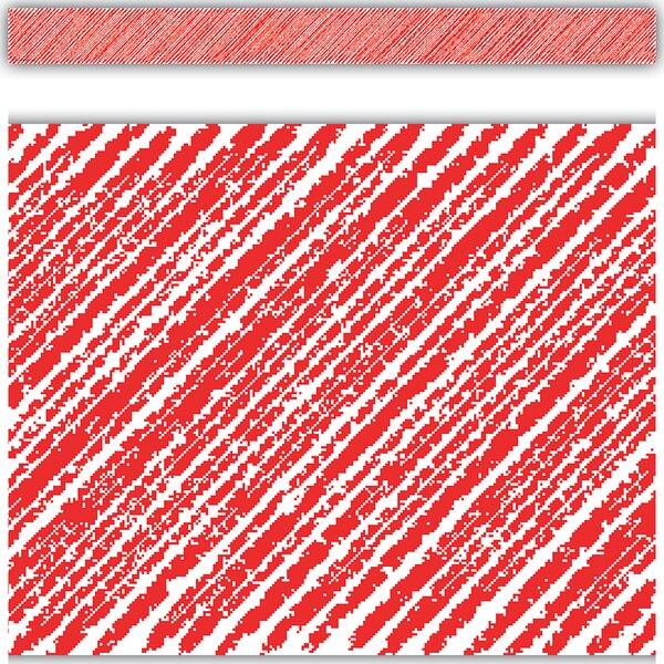 TCR3413 Red Scribble Straight Border Trim Image