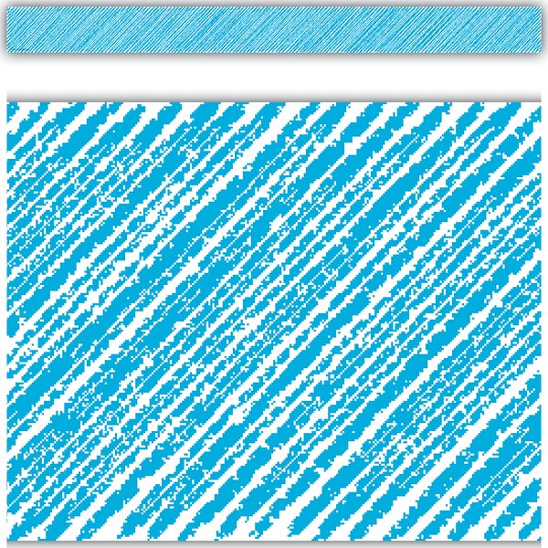 TCR3414 Aqua Scribble Straight Border Trim Image